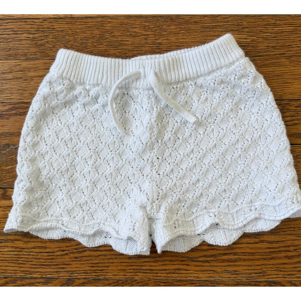 Zara Girls' White Crocheted Shorts Size 3-4